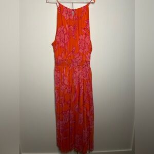 Coral/pink Floral Maxi Summer Dress -20W
